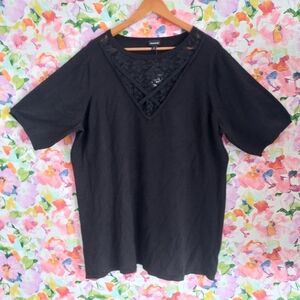 Torrid 4X Lace CrissCross Pullover V-Neck Short Sleeve Tunic